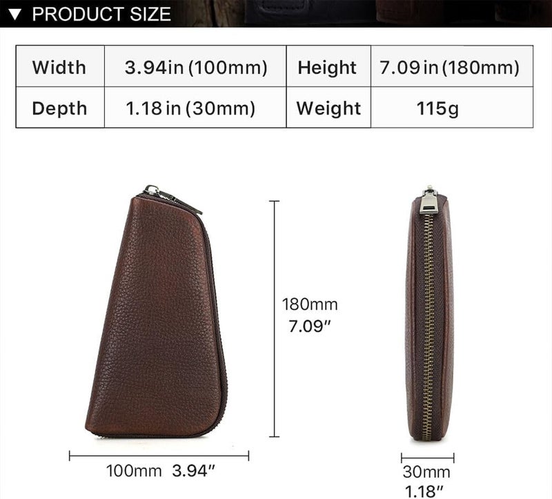 CONTACTS Small Pipe Tobacco Pouch Leather Smoking Pipe Storage Organizer Portable Accessories Lighter Holder Zipper Tobacco Pipes Travel Box - Image 4
